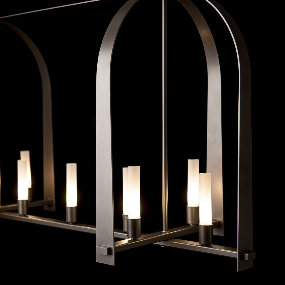 Triomphe 9-Light Linear Pendant Dark Smoke Frosted Glass