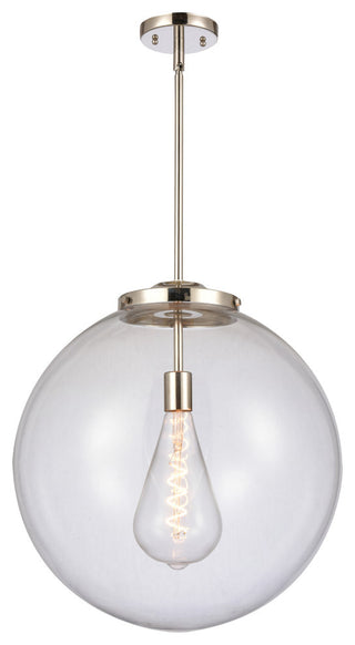 Beacon Pendant, Polished Nickel, Clear, Clear