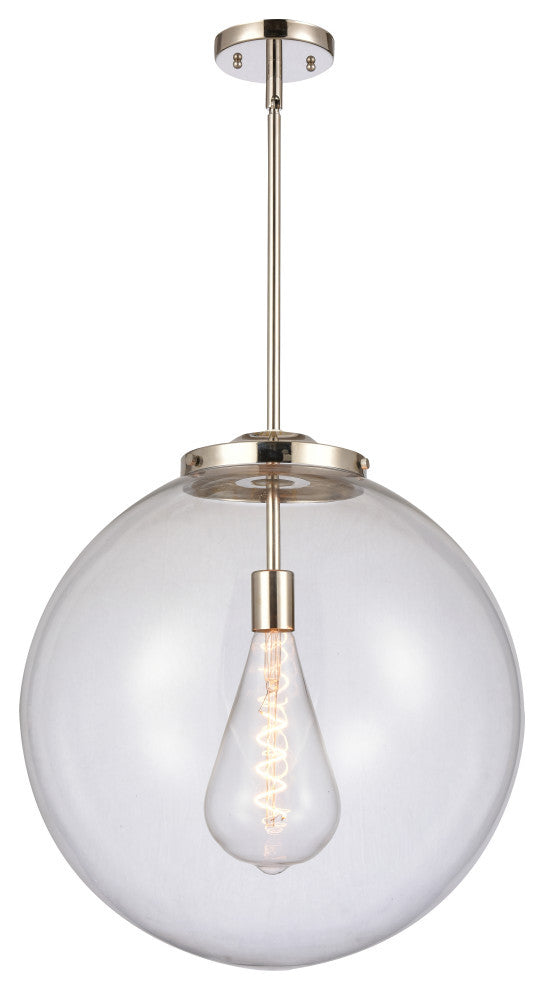 Beacon Pendant, Polished Nickel, Clear, Clear