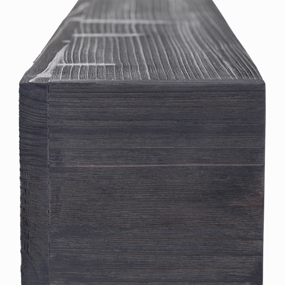 Weathered Beam Mantel, Gray, 60"
