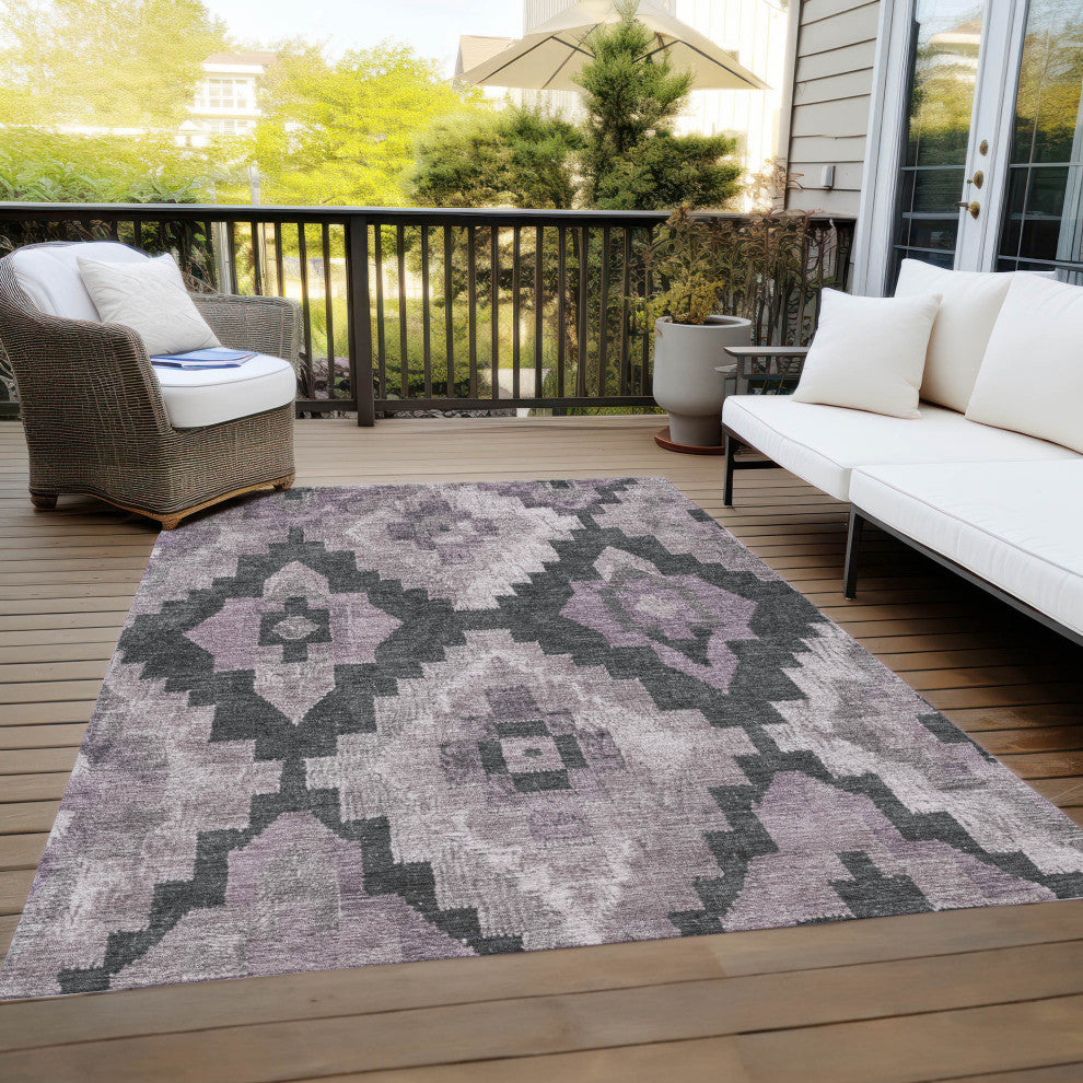 Machine Washable Indoor/Outdoor Chantille ACN1894 Violet 5' x 7'6" Rug