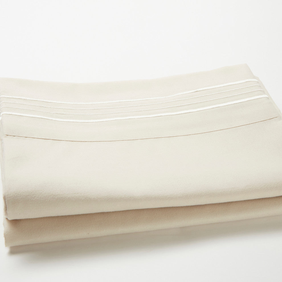 Linum Home Textiles 1800 TC Brushed Microfiber Sheet Set with 4 Line Embroidery