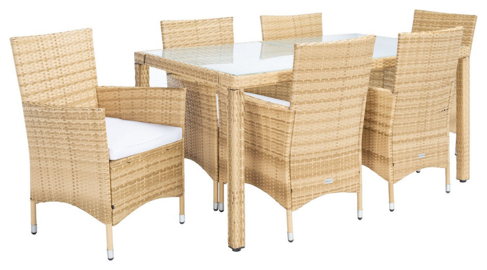 Safavieh Jolin Dining Set, Natural / White