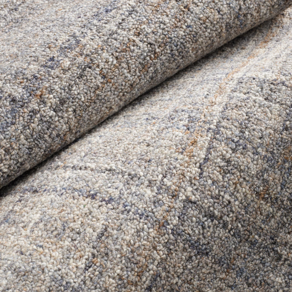 Dash & Albert Harris Blue/Brown Hand Micro Hooked Wool Rug, Blue, 2' x 3'