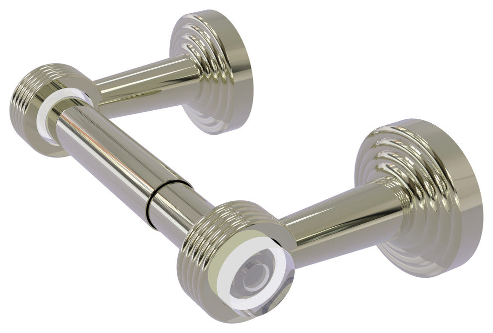 Pacific Beach 2-Post Toilet Tissue Holder with Groovy Accents, Polished Nickel