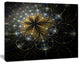 Large Mystic Golden Fractal Flower, Floral Canvas Art Print, 20"x12"