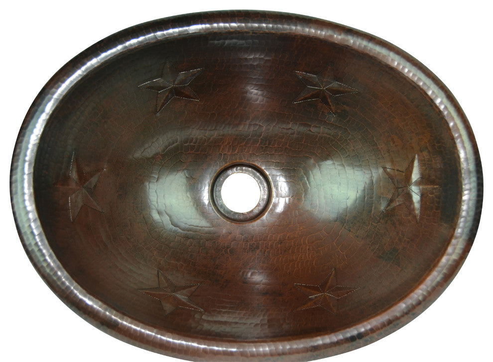 Star Top Mount Hand Made Copper Sink