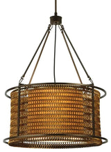 24" Maille Drum Pendant, Bronze