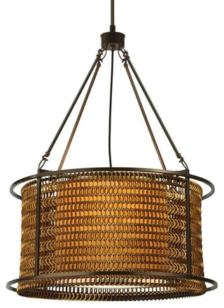 24" Maille Drum Pendant, Bronze