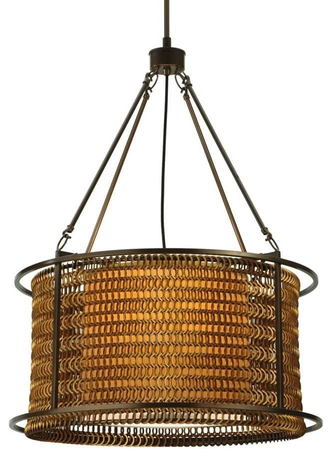 24" Maille Drum Pendant, Bronze