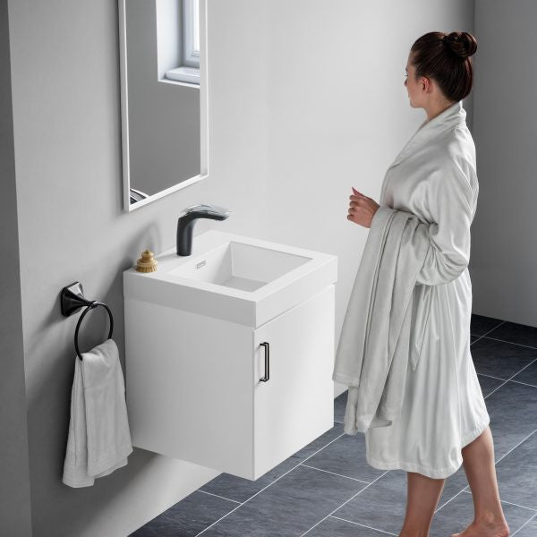 Dowell 18" FTB Resin Bathroom Vanity Basin, White, 18wx18dx6h