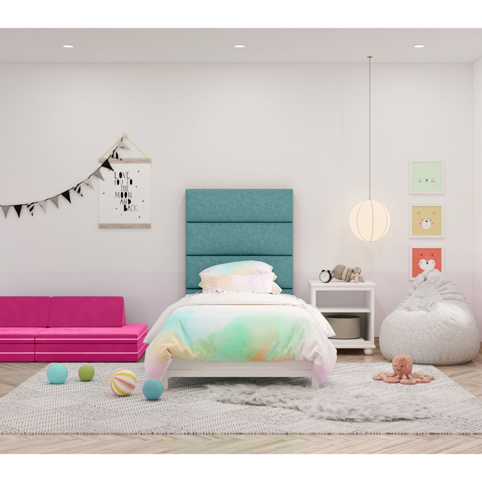 Jaxx Panelist Modern Padded Headboard, Set of 4 Panels, Queen, Mouse Grey