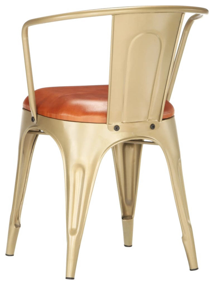vidaXL Dining Chairs 6 pcs Brown Real Leather