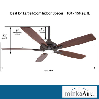 MinkaAire White Dyno 52" 5-Blade Indoor LED Ceiling Fan w/ Remote