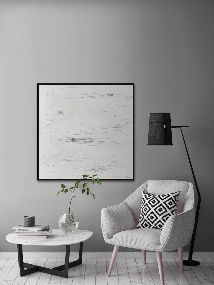 "Single Passage" Floater Framed Painting Print on Canvas, 40x40