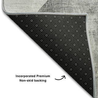Premium Machine Washable Mayfield AMF547 Gray 2'3" x 7'6" Runner Rug