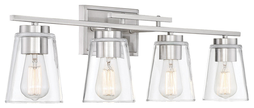 Calhoun Vanity Fixture, Satin Nickel, 4-Light