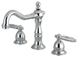 Heritage Two Handle 8" to 14" Widespread Lavatory Faucet with Brass Pop-up