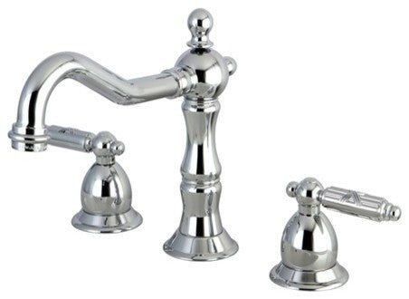 Heritage Two Handle 8" to 14" Widespread Lavatory Faucet with Brass Pop-up