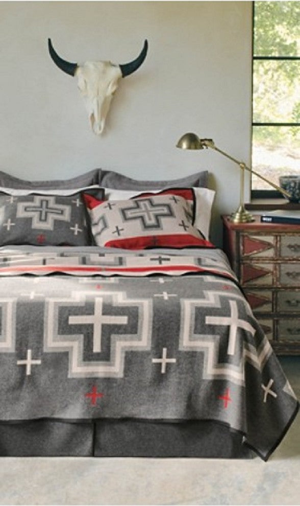 Pendleton San Miguel Blanket, Gray-Cream-Red, Sham