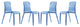 LeisureMod Murray Lucite Stackable Molded Dining Side Chair, Set of 4, Blue
