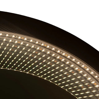 Starfall Vanishing infinity LED Round Wall Mirror in Gunmetal