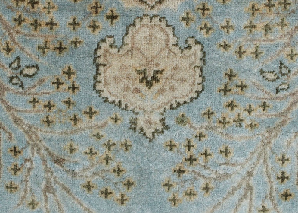 Turkish-Knotted Hammad Light Blue Rug, 4'1x5'11