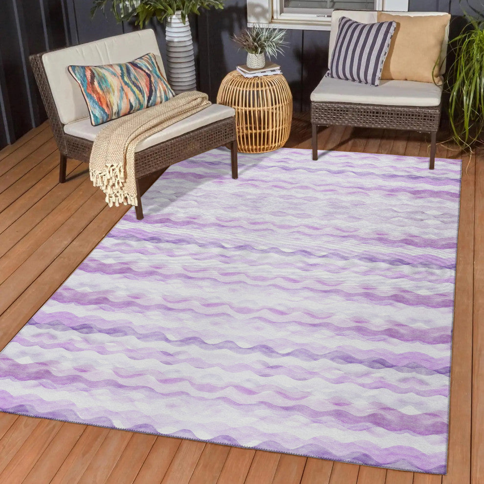 Indoor/Outdoor Seabreeze SZ16 Violet Machine Washable 8' x 10' Rug