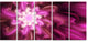 Exotic Dance of Purple Flower Petals, Floral Canvas Art Print, 60"x28", 5 Panels