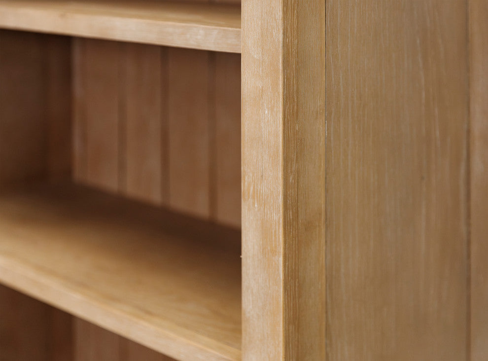 Modern Wood Open Bookcase, Shelving, Fully Assembled, Light Brown