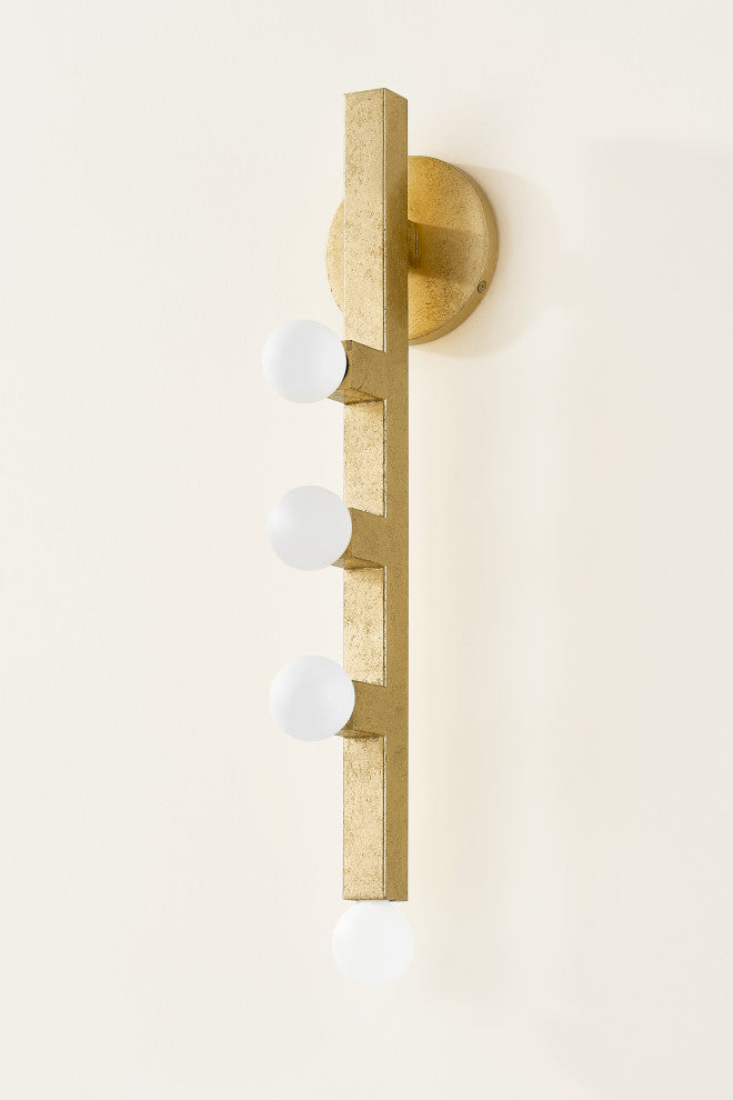 Sutter 21.5" High Vintage Gold Leaf Wall Sconce