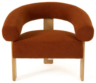 Modrest Nocona Modern Rust Fabric, Wood Accent Chair