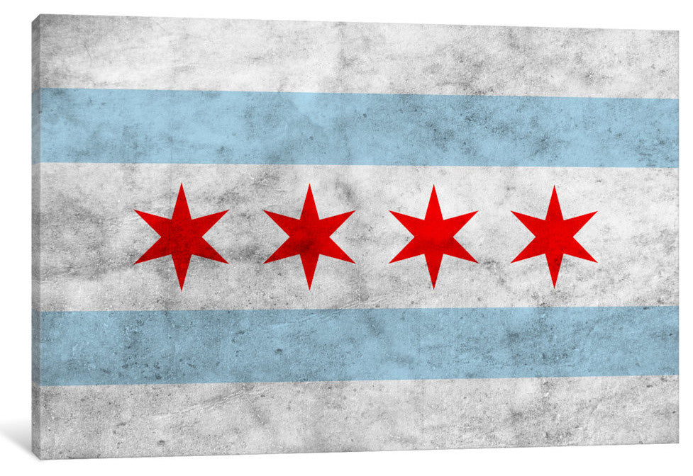 "Chicago City Flag (Grunge) Gallery" by iCanvas, 26x18x1.5"