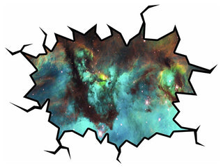 VWAQ Cosmic Wall Decal Outer Space Sticker Cracked Wall Decal Galaxy, 24"h