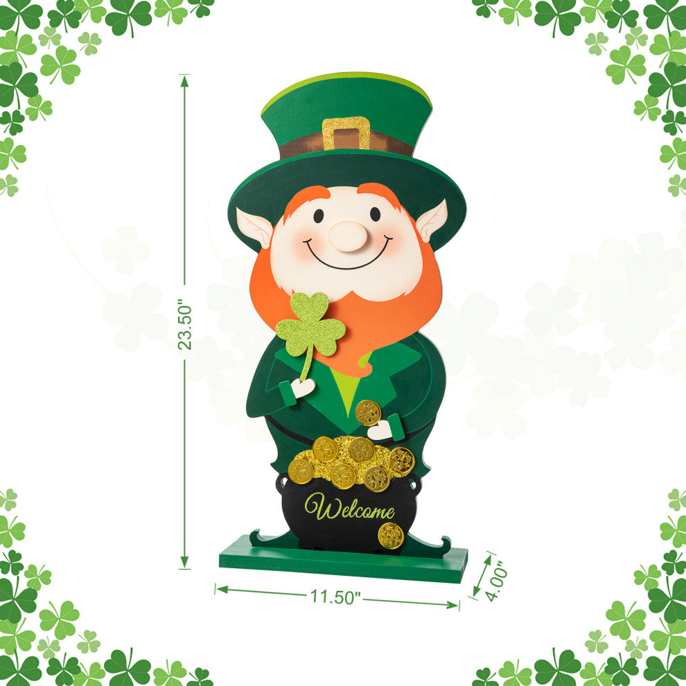 23.5"H St.Patrick's Wooden Porch Decor