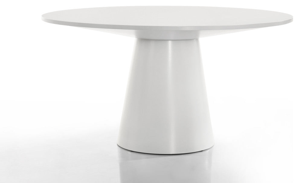 Jasper 5-Piece 59" Wide Round Dining Set Pedestal Base With Upholstered Chairs, White