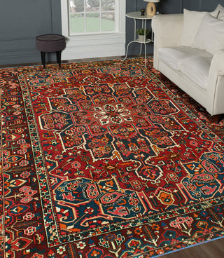 Fine Vintage Bakhtiari Nikolas Red/Eggplant Rug, 8'11 x 11'7