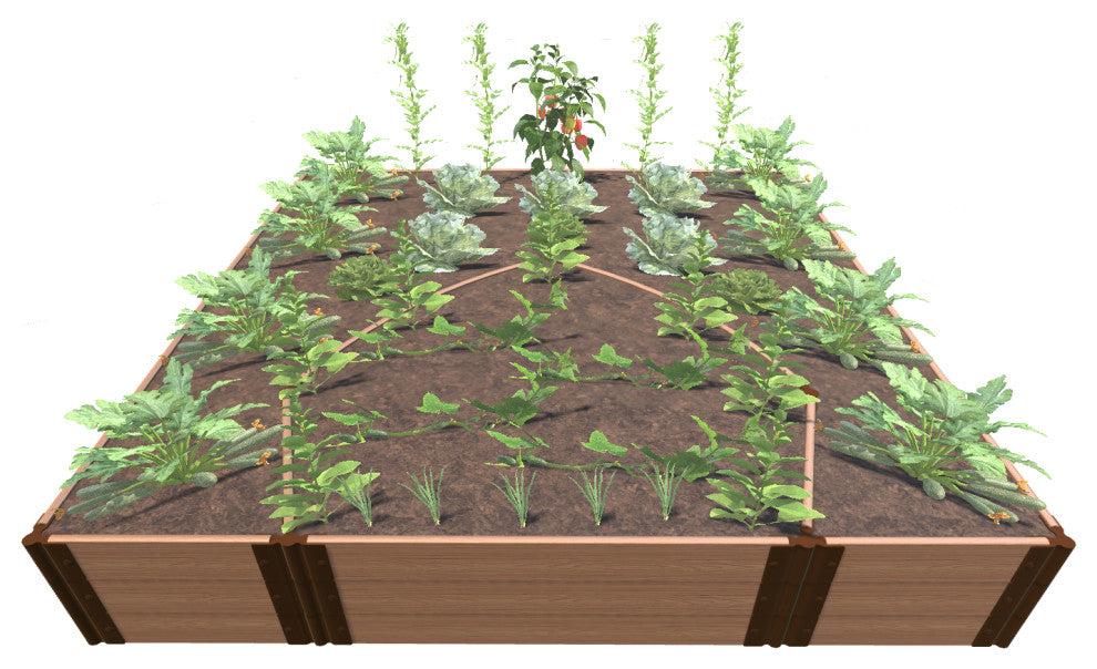 Classic Sienna Walk-In Cathedral 8'x8'x16.5" Raised Garden Bed, 1" Profile