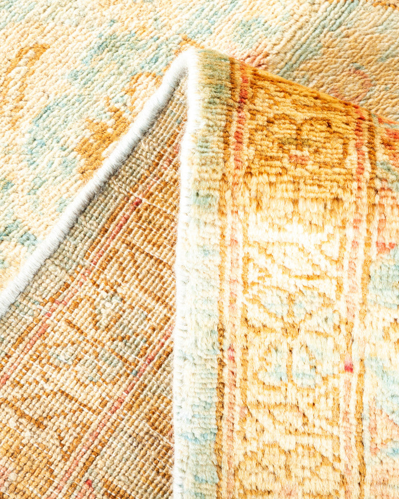 Eclectic, One-of-a-Kind Hand-Knotted Area Rug Light Blue, 8' 10" x 11' 5"