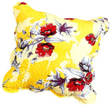 Sunshine Yellow Hummingbirds Floral Throw Pillow Covers, 18"x18", Set of 2