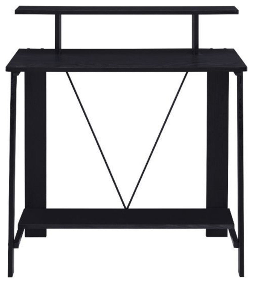 Wooden Writing Desk, Black Finish
