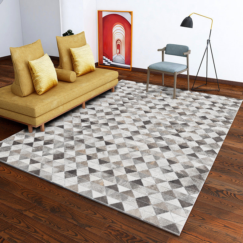 Faux Cowhide Patchwork Diamonds, the Rough 6'x 9' Area Rug