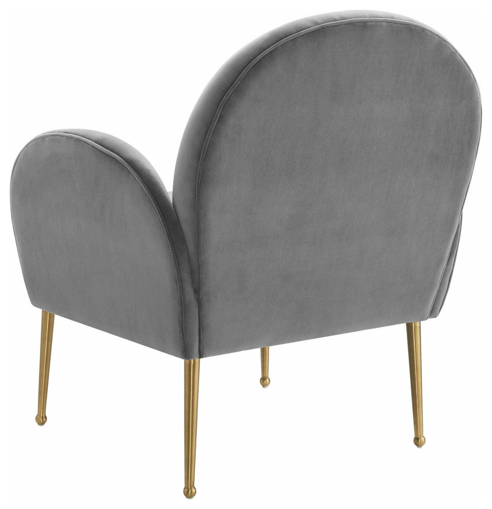 Gwen Grey Velvet Chair - Grey