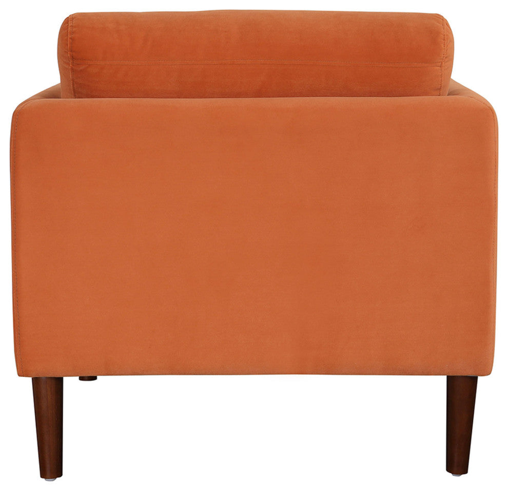 Minae Modern Contemporary Velvet Armchair, Rust