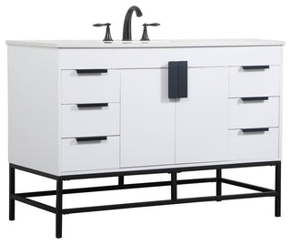 Home Living 22" Modern White-Light Bathroom Vanity
