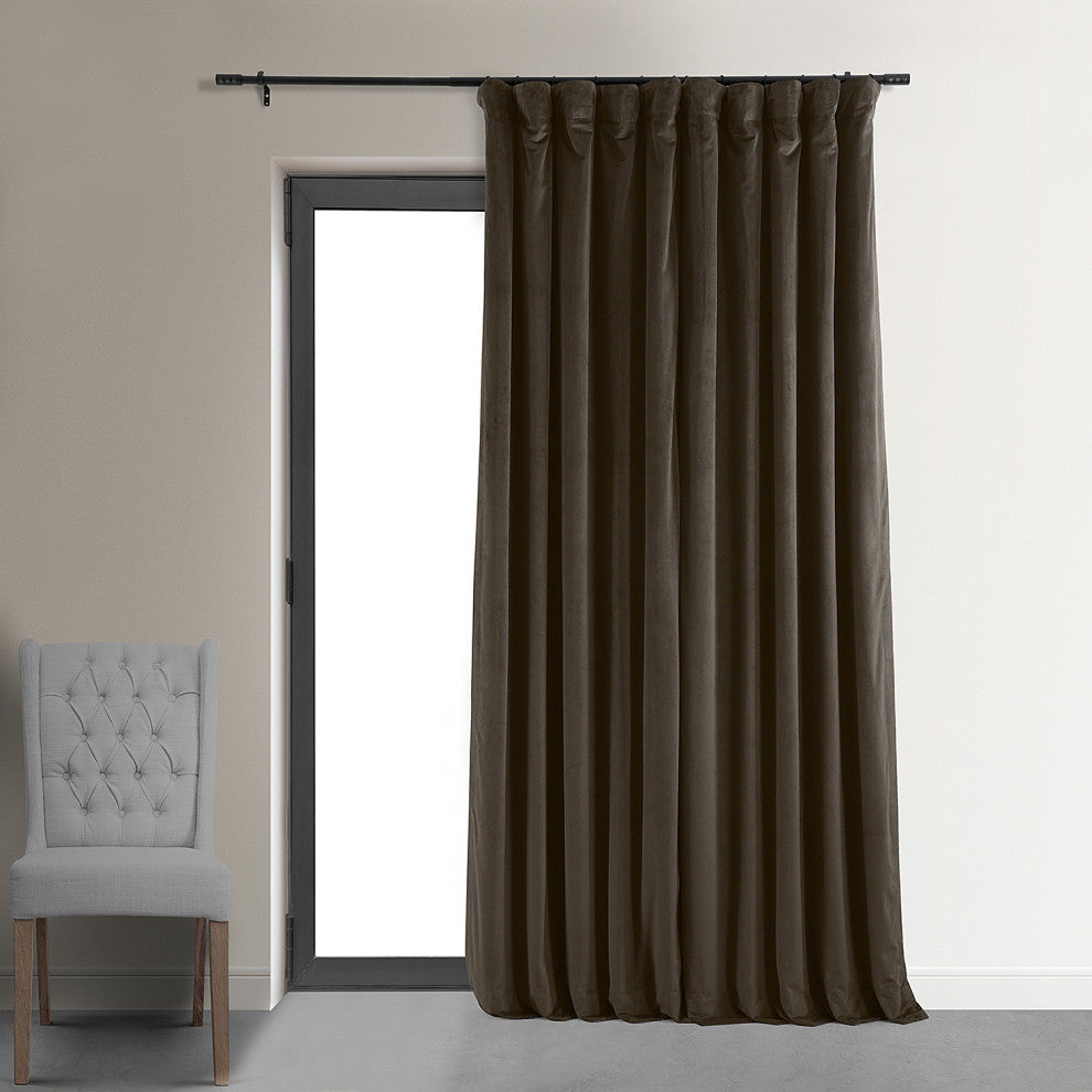Signature Java Doublewide Blackout Velvet Curtain Single Panel, 100"x120"