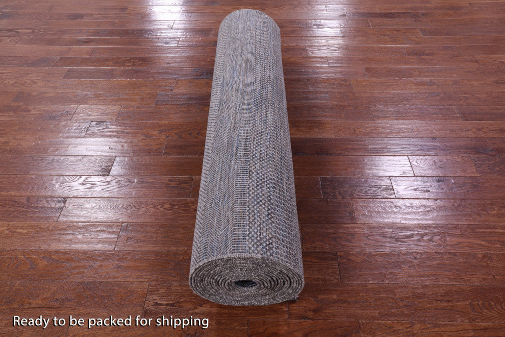 5' 3" X 33' 3" Savannah Grass Hand Knotted Wool and Silk Rug Q11984