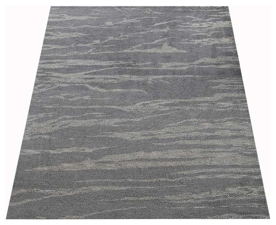 Hand Knotted Silk Area Rug Contemporary Gray Beige
