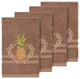 Linum Home Textiles Welcome Embellished, Latte, Hand Towel, 4-Piece Set