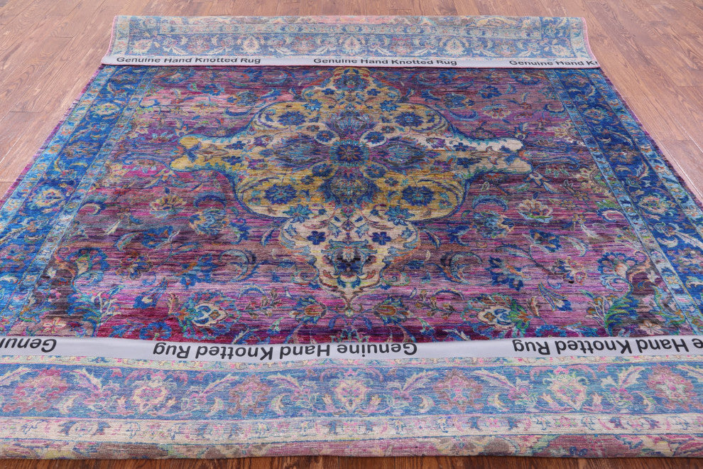 Persian Hand-Knotted Silk Rug 7' 11" X 9' 9" Q6801